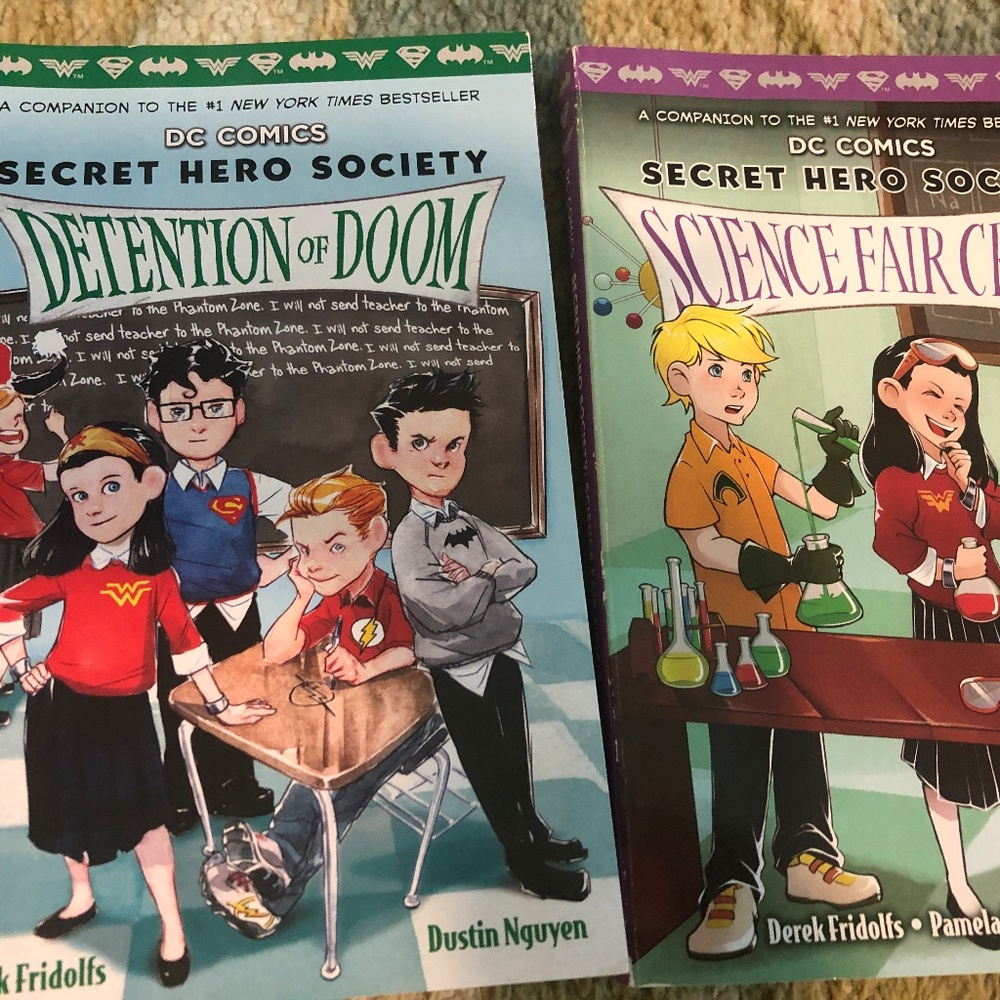 DC Heroes-Secret hero society- bundle of 2 kids paperbacks- book sale!